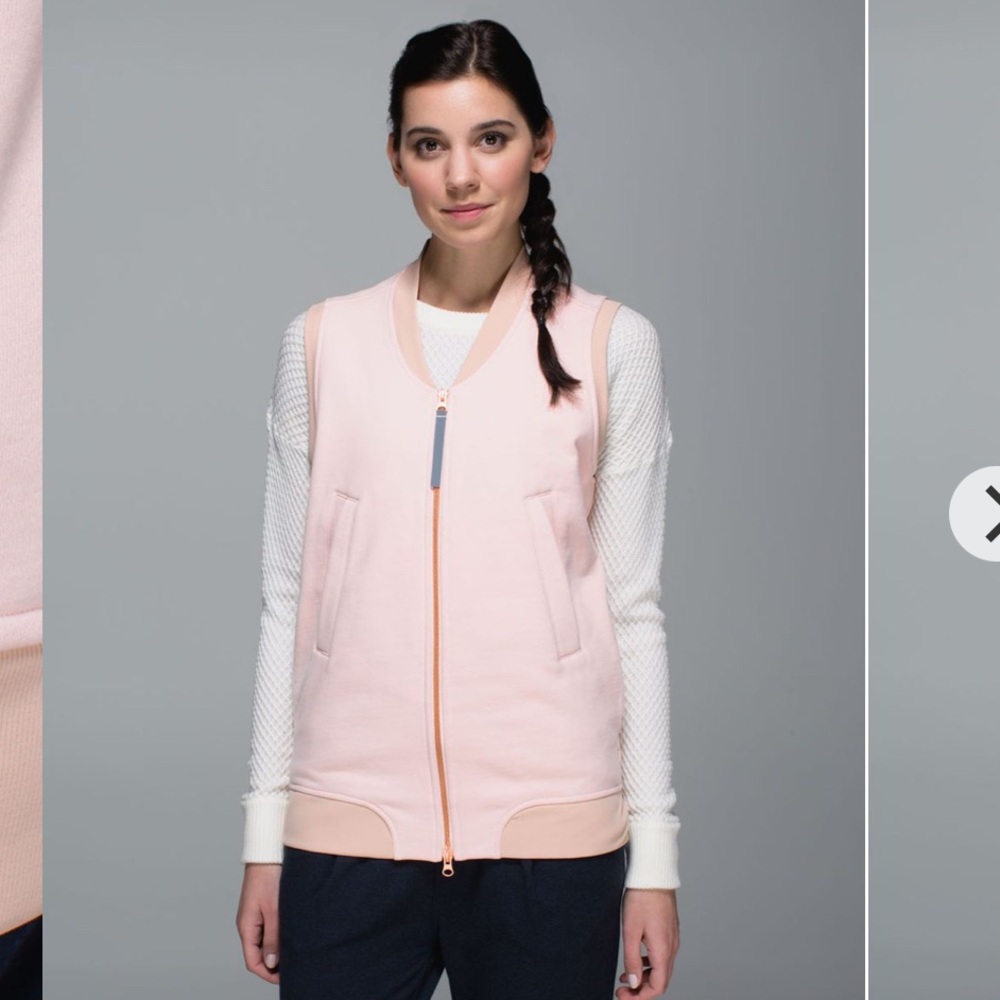 EUC  Lululemon Departure Vest. Color Parfait Pink / Naked / Naked. Size 6.